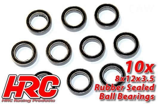 HRC Racing HRC1248RS Ball Bearings - metric - 8x12x3.5mm Rubber sealed (10 pcs)