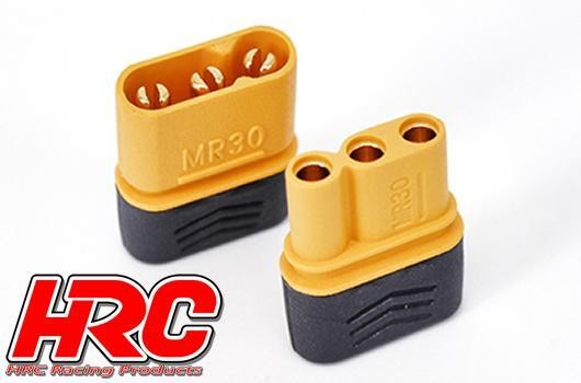 Pro-Line HRC9020P Connector - MR30 Triple - 1 pair (1 Male & 1 female) - Gold
